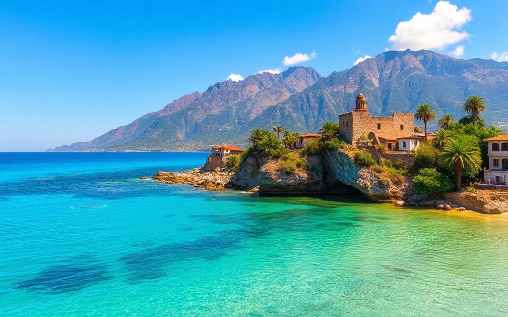 Black Sea coast and mountains in Abkhazia